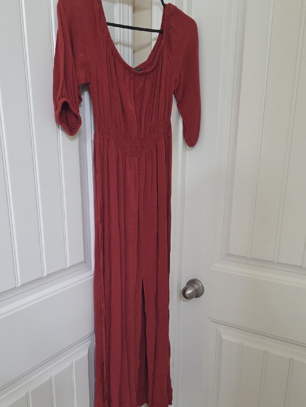 Forever 21 Rust Red Maxi Dress with Smocked Waist